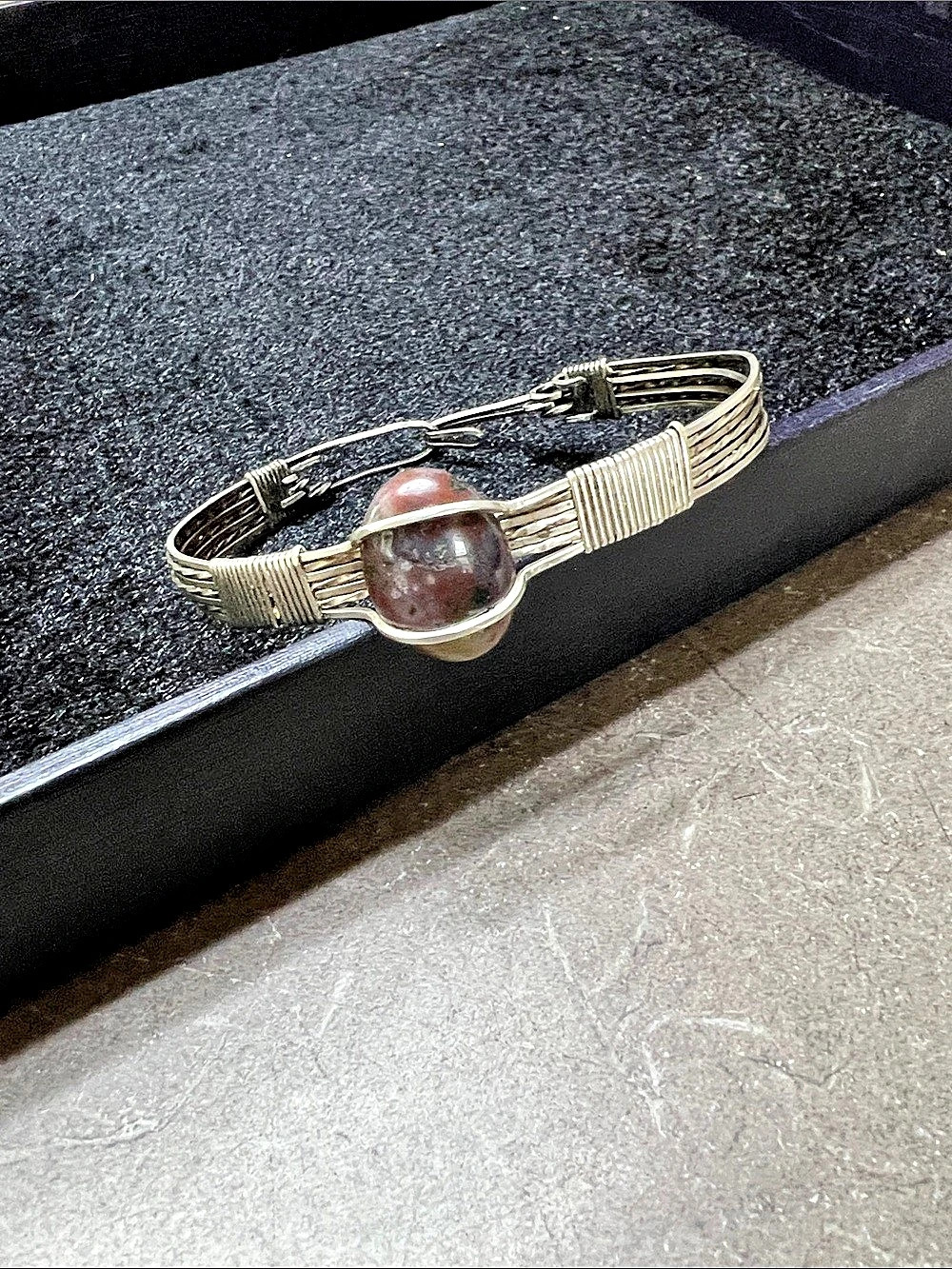 Silver & Pink Stone Bracelet Like New